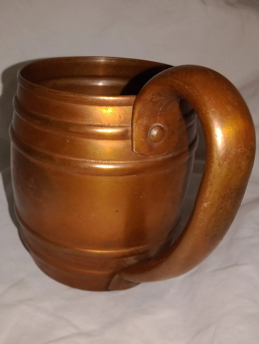 Vintage Copper Barrel Drink Mug Cup Cavalier by Natural Silver 3 1/2